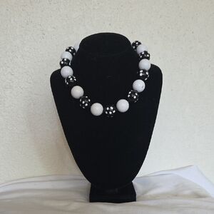 Black and White Beaded Necklace